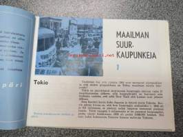 Koulusäästäjän keräilykansio / Säästöpankki - Maailman suurkaupunkeja 16 kpl, osa leikattuja + 1 kpl Vanhan helmen tarina (osa 8)