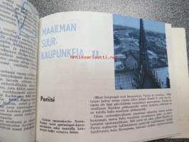 Koulusäästäjän keräilykansio / Säästöpankki - Maailman suurkaupunkeja 16 kpl, osa leikattuja + 1 kpl Vanhan helmen tarina (osa 8)