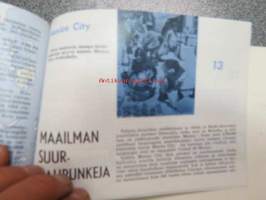 Koulusäästäjän keräilykansio / Säästöpankki - Maailman suurkaupunkeja 16 kpl, osa leikattuja + 1 kpl Vanhan helmen tarina (osa 8)