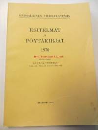 Suomalainen tiedeakatemia. Esitelmät ja pöytäkirjat 1970