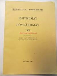 Suomalainen Tiedeakatemia. Esitelmät ja pöytäkirjat 1968