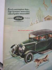 Kotiliesi 1931 nr 21 marraskuu Takakannessa piirretty Ford Lincoln 1931 -mainos Artikkelissa mm. emäntä Kaisa Kallio, (synt. 28.5.1878 Nivalassa, sittemmin
