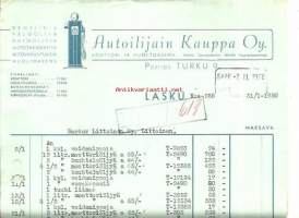 Autoilijain Kauppa Oy  31.1.1950 - firmalomake