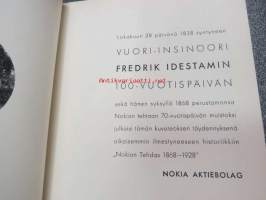 Nokia Aktiebolag -kuvateos, täydennysjulkaisu teokseen  &quot;Nokian Tehdas 1868-1928&quot;, kauppaneuvos Fredrik Idestamin syntymän satavuotismuistoksi toimitettu