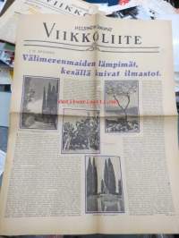 Helsingin Sanomat Viikkoliite 1934 nr 35, 2.9.1934, sis. mm. seur. artikkelit; J.M. Angervo - Välimerenmaiden lämpimät, kesällä kuivat ilmastot, Pientä