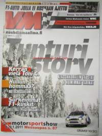 Vauhdin Maailma 2011 nr 1 -mm. Jussi HOnka Ski-Doo MXZ 600 RS:n, F1 Toyota TF110, Artic Lappland Tally, Jarmo Mahonen, Mr Enduro Juha Salminen Husqvarna, Emmi