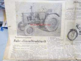Maaseudun Koneviesti 1954 nr 20, sis. mm. seur. artikkelit / kuvat / mainokset; Fahr-dieseltraktorit, Maaöljyn tarina, Kynnön maailmanmestaruus,