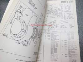 Briggs &amp; Stratton Illustrated Parts List Model Series 60100 to 60197 / 61100 to 61197 varaosaluettelo, tyypit näkyvät kuvissa