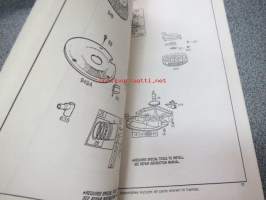 Briggs &amp; Stratton Illustrated Parts List Model Series 91700 to 91799 varaosaluettelo, tyypit näkyvät kuvissa