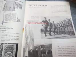 Lotta-Svärd 1944 nr 13, sis. mm. seur. artikkelit / kuvat / mainokset; Kansikuvassa Suomen Marsalkka Mannerheim presidenttinä, Elsi Pelkonen - Luonteen