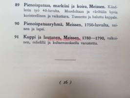 Vanhan posliinitaiteen näyttely syyskuu 1919 / Ab Antica Oy -näyttelyluettelo