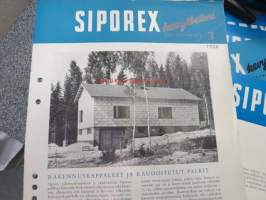 Siporex kevytbetonin esittelylehtiä 5 kpl + tyyppitaloesitteitä 9 kpl