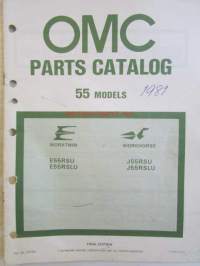 OMC - Evinrude Parts catalog 55 Models 1981 - Perämoottorin varaosaluettelo v.1981, Katso kuvista tarkempi malliluettelo ja sisältö.