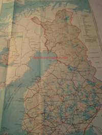 FINLAND TRAVEL MAP AND GUIDE  1962