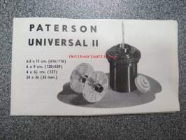 Paterson Universal -valokuvaus- / kehitystarvikkeet -myyntiesite