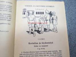 Opin laskemaan M 2 Maseudun kansakoulujen laskennon ja mitttausopin oppikirja yhdistetty V ja VI luokka, kuvittanut Olavi Vikainen