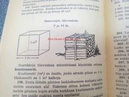 Opin laskemaan M 2 Maseudun kansakoulujen laskennon ja mitttausopin oppikirja yhdistetty V ja VI luokka, kuvittanut Olavi Vikainen