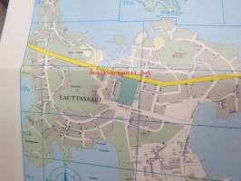 Helsinki Yleiskartta 1961, sis. keskustakartan, nähtävyydet, kaukolämpöputkistot, ym.