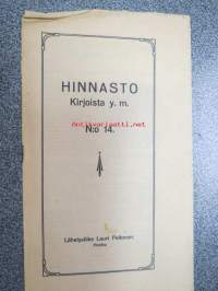 Hinnasto kirjoista y.m. nr 14 - Lähetysliike Lauri Peltonen, Hanko