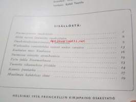 Me kaikki A. Ahlström Osakeyhtiön henkilökuntalehti 1958 nr 2, huomispäivän omakotitalo, millä tavoin läm mitän omakotitalon, omakotirakennustoimintaa