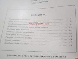 Me kaikki A. Ahlström Osakeyhtiön henkilökuntalehti 1958 nr 2, huomispäivän omakotitalo, millä tavoin läm mitän omakotitalon, omakotirakennustoimintaa