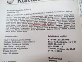 Kulttuurivihkot 1976 nr 8, sis. mm. seur. artikkelit; Tommy Tabermann - runoja, Kalevi Seilonen - Uutta runoutta,  Jana Lappo - Lumikarhu, ym. -propagandistinen