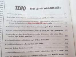 Teho 1965 nr 3-4 sis. mm. seur. artikkelit / kuvat / mainokset; Muko Oy, John Deere 5010, Kasvien vedentarve, Aiheuttaako nykyinen koneellistaminen mullan