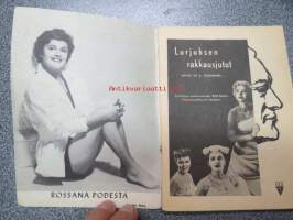 Filmitähti 1957 nr 11, sis. seur. elokuvien juonet; Lurjuksen rakkausjutut (Loves of a scoundrel), Rakkaus ja intohimo (The Pride and the Passion), Buster Keatonin