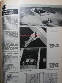 Tekniikan Maailma 1963 nr 4 -mm. Testissä 4 Perkins 4 OMC 480 4-Mer-Cruiser 4 Volvo/Penta Aquamatic, Suuren tyylin matkavene, Koeajossa Puch 150 SR ja NSU Prinz 4,