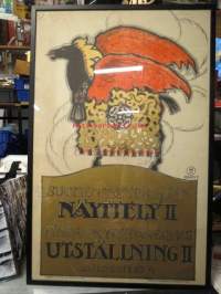 Suomen taiteilijain näyttely II - Finska konstnärernas utställning II - Ateneum -taidenäyttelyjuliste 1910-luvulta, piirtänyt Bruno Tuukkanen