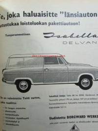 Tekniikan Maailma 1961 nr 5 -mm. Koeajossa Simca Montlhéry, 1961, paljon hienoja mainoksia mm. Crescent mopedi, Uusi Wartburg, Moskvitsh -407, Yashica 8 E III,