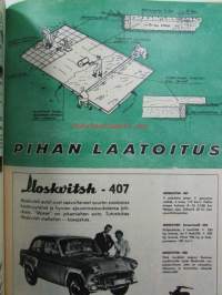 Tekniikan Maailma 1961 nr 5 -mm. Koeajossa Simca Montlhéry, 1961, paljon hienoja mainoksia mm. Crescent mopedi, Uusi Wartburg, Moskvitsh -407, Yashica 8 E III,