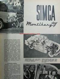 Tekniikan Maailma 1961 nr 5 -mm. Koeajossa Simca Montlhéry, 1961, paljon hienoja mainoksia mm. Crescent mopedi, Uusi Wartburg, Moskvitsh -407, Yashica 8 E III,