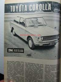 Tekniikan Maailma 1967 nr 15 -mm. Rakenna ruohonleikkurista lumilinko, Uusi TMV rakennepiirrustukset, Pieni stereokooderi, Koeajossa Toyota Corolla, Moottoripyörä