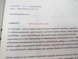 Stenhöj 16 t 2-pilarinostin malli universal/1134-SH rakennusohjeet, kopioidut