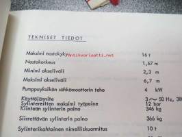 Stenhöj 16 t 2-pilarinostin malli universal/1134-SH rakennusohjeet, kopioidut