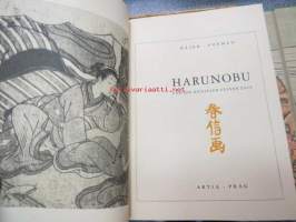 Harunobu und die kunstler seiner Zeit- japanilaisia vesiväritöitä erikoisessa sidoksessa