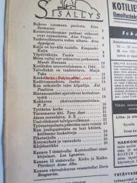 Kotiliesi 1944 nr 1 -mm. Kun joulupaisteista on luut käsissä, Työvaatepulasta omin voimin, Tony Auer Tuntematon äiti, Kukkaro  yksitvuotissuunnielma, Mandi