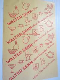 Walter Sehm - lasia-posliinia-kristallia käärepaperinäyte