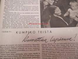 Kotiliesi 1945 nr 17-18, sis. mm. seur. artikkelit / kuvat / mainokset; Kansikuva - sommitellut Doris Bengström, Kas-Kas kengänpohjavoide, Rut Bryk Arabia,