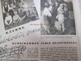 Kotiliesi 1945 nr 17-18, sis. mm. seur. artikkelit / kuvat / mainokset; Kansikuva - sommitellut Doris Bengström, Kas-Kas kengänpohjavoide, Rut Bryk Arabia,