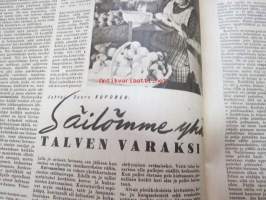 Kotiliesi 1945 nr 17-18, sis. mm. seur. artikkelit / kuvat / mainokset; Kansikuva - sommitellut Doris Bengström, Kas-Kas kengänpohjavoide, Rut Bryk Arabia,