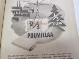 Kotiliesi 1945 nr 17-18, sis. mm. seur. artikkelit / kuvat / mainokset; Kansikuva - sommitellut Doris Bengström, Kas-Kas kengänpohjavoide, Rut Bryk Arabia,