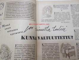 Kotiliesi 1945 nr 21, sis. mm. seur. artikkelit / kuvat / mainokset; Kotiapulaispula ja talousharjoittelu, Tunnettuja naisia kotioloissaan - kansanedustaja Martta