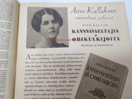 Kotiliesi 1945 nr 23, sis. mm. seur. artikkelit / kuvat / mainokset; Kansikuva sommitellut Doris Bengström, Mänttä paperinenäliinoja, Miten saataisiin