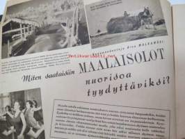Kotiliesi 1945 nr 23, sis. mm. seur. artikkelit / kuvat / mainokset; Kansikuva sommitellut Doris Bengström, Mänttä paperinenäliinoja, Miten saataisiin
