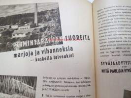 Kotiliesi 1945 nr 23, sis. mm. seur. artikkelit / kuvat / mainokset; Kansikuva sommitellut Doris Bengström, Mänttä paperinenäliinoja, Miten saataisiin