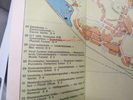 Jyväskylä matkailukartta / turistkarta / tourist´s map 1952