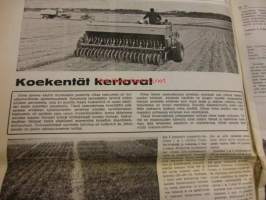 Koneviesti 1971 / 21 sis mm. Traktoreitten jarrut,vastaako käytäntö mainosten lupauksia,testi.Valssattu vaihtoehto viljan tuoresäilöntään.Varsta