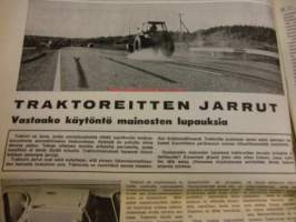 Koneviesti 1971 / 21 sis mm. Traktoreitten jarrut,vastaako käytäntö mainosten lupauksia,testi.Valssattu vaihtoehto viljan tuoresäilöntään.Varsta